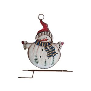 Christmas Snowman Metal Garden Stake Rustic Holiday Pathway Lawn Decoration